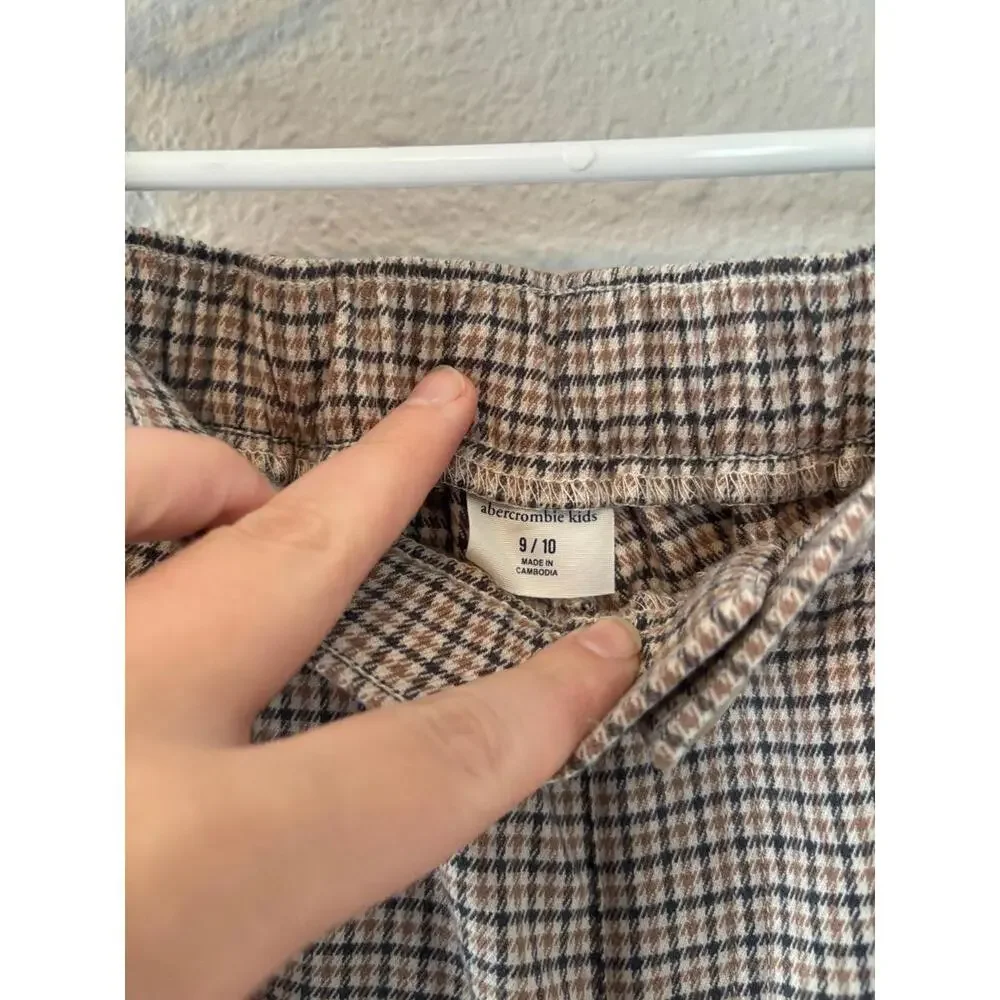 Youth Abercrombie Kids girls brown/black/white print pants size 9/10